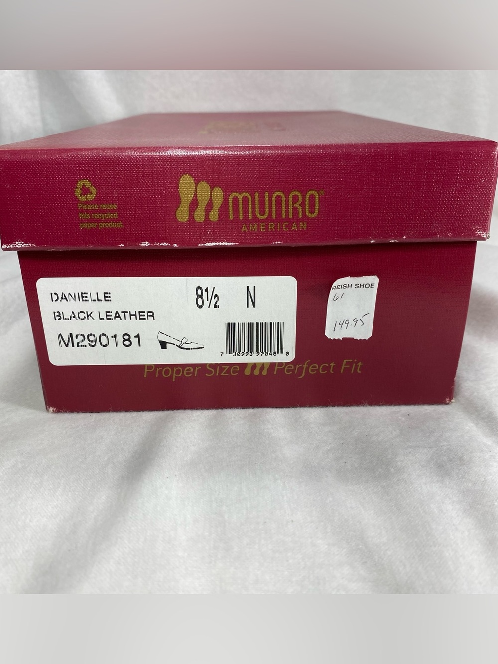 Munro Danielle Black Leather Elastic-Strap Block Heel Square Toe Size 8.5N - Picture 14 of 14
